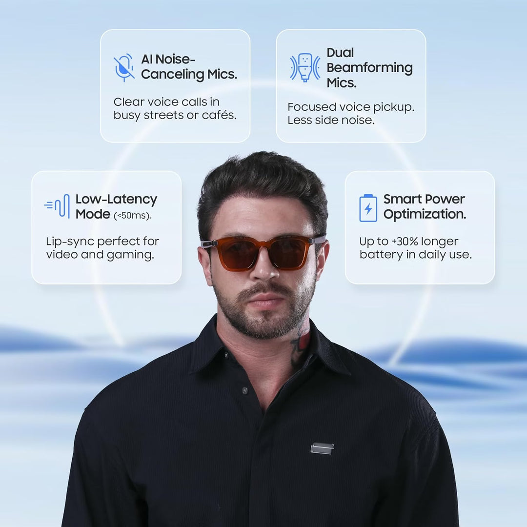 LIMU MotionSense Open-Ear Smart Glasses - Brown