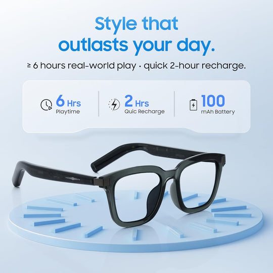 LIMU MotionSense Open-Ear Smart Glasses - Black