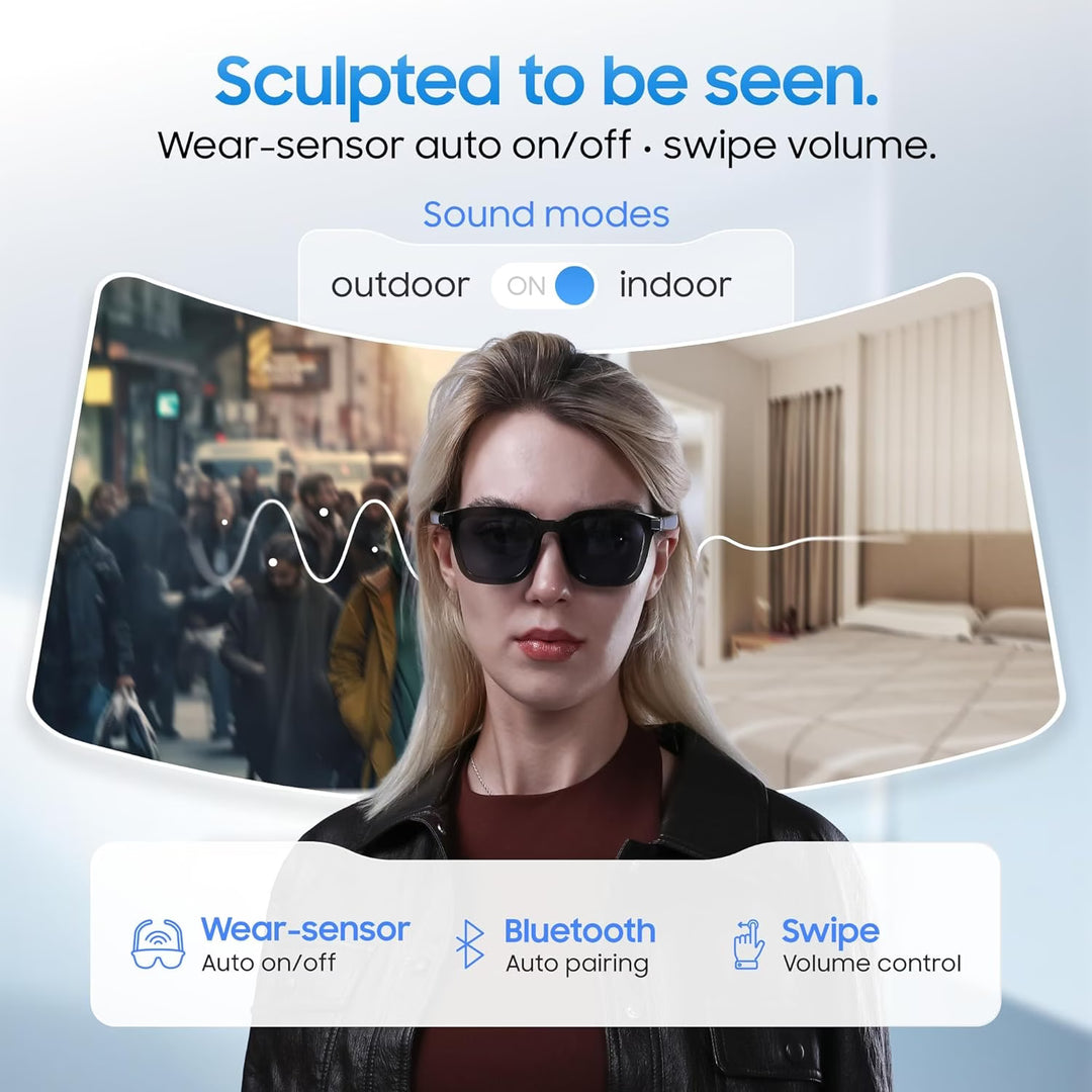 LIMU MotionSense Open-Ear Smart Glasses - Black