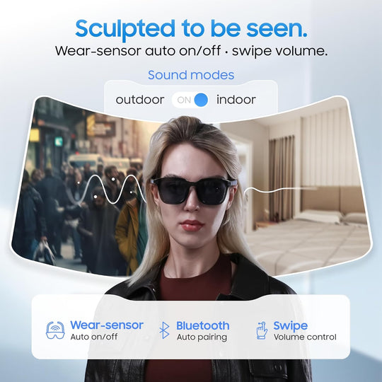 LIMU MotionSense Open-Ear Smart Glasses - Black