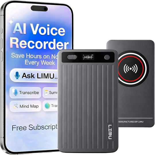 LIMU Metal - Compact AI Voice Recorder