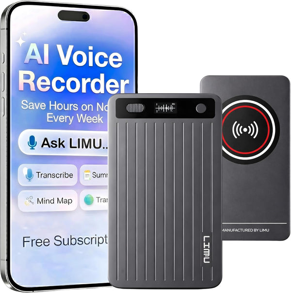 LIMU Metal - Compact AI Voice Recorder