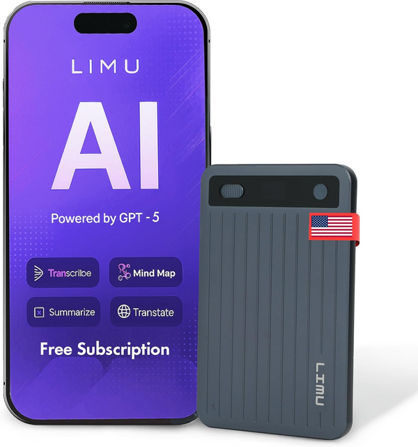 LIMU Metal - Compact AI Voice Recorder