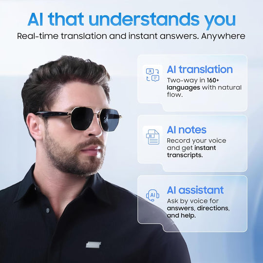 LIMU GoldFrame Classic Smart Sunglasses