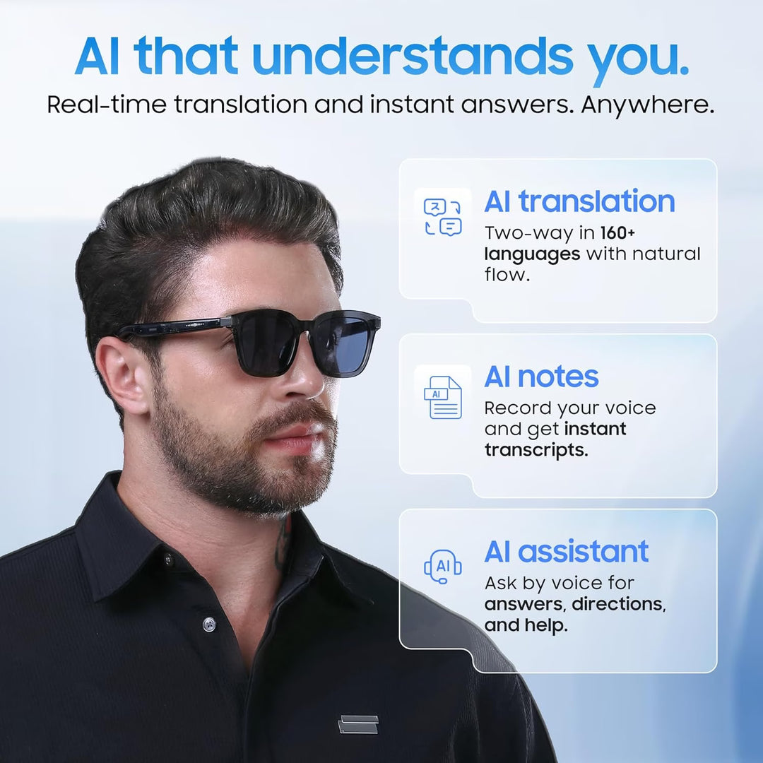LIMU MotionSense Open-Ear Smart Glasses - Black