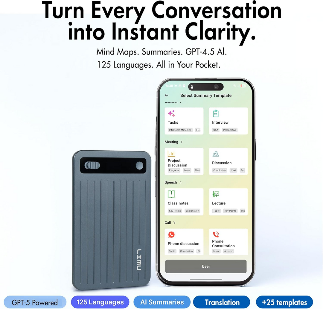 LIMU Pro Slim - Slim AI Voice Recorder