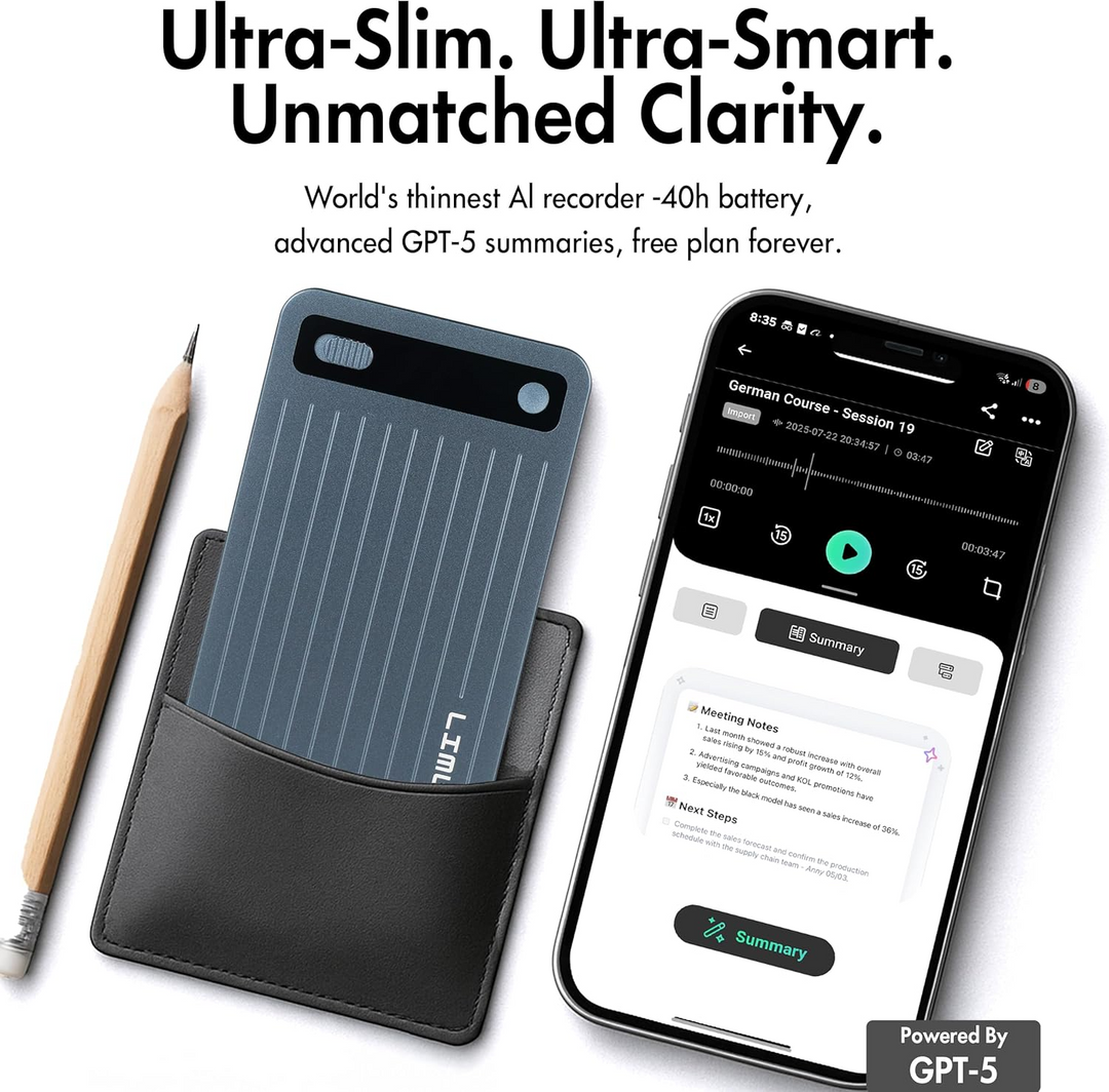 LIMU Pro Slim - Slim AI Voice Recorder